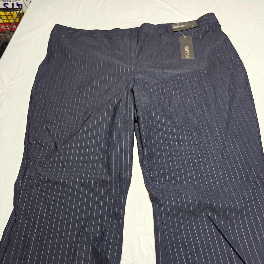 Lane Bryant Navy Pinstripe Dress Pants Size 28